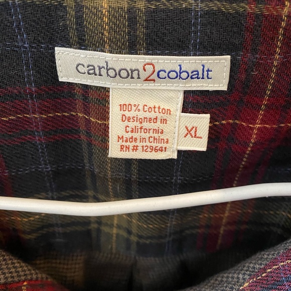 Carbon 2 Cobalt Shirts Mens Carbon 2 Cobalt Navy Plaid Flannel Shirt Poshmark
